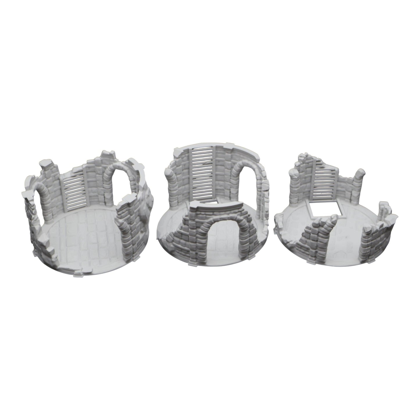 Circle Tower Ruined - 28mm Wargaming Scatter Terrain Scenery Tabletop Miniature