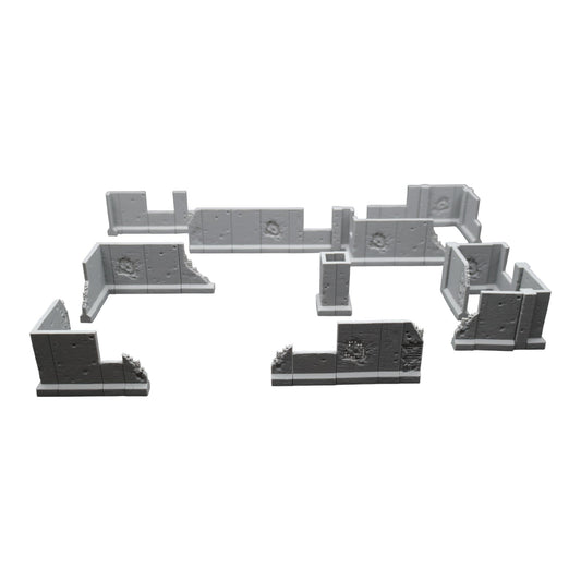 Blasted Walls Set - 28mm Wargaming Scatter Terrain Scenery Tabletop Miniature