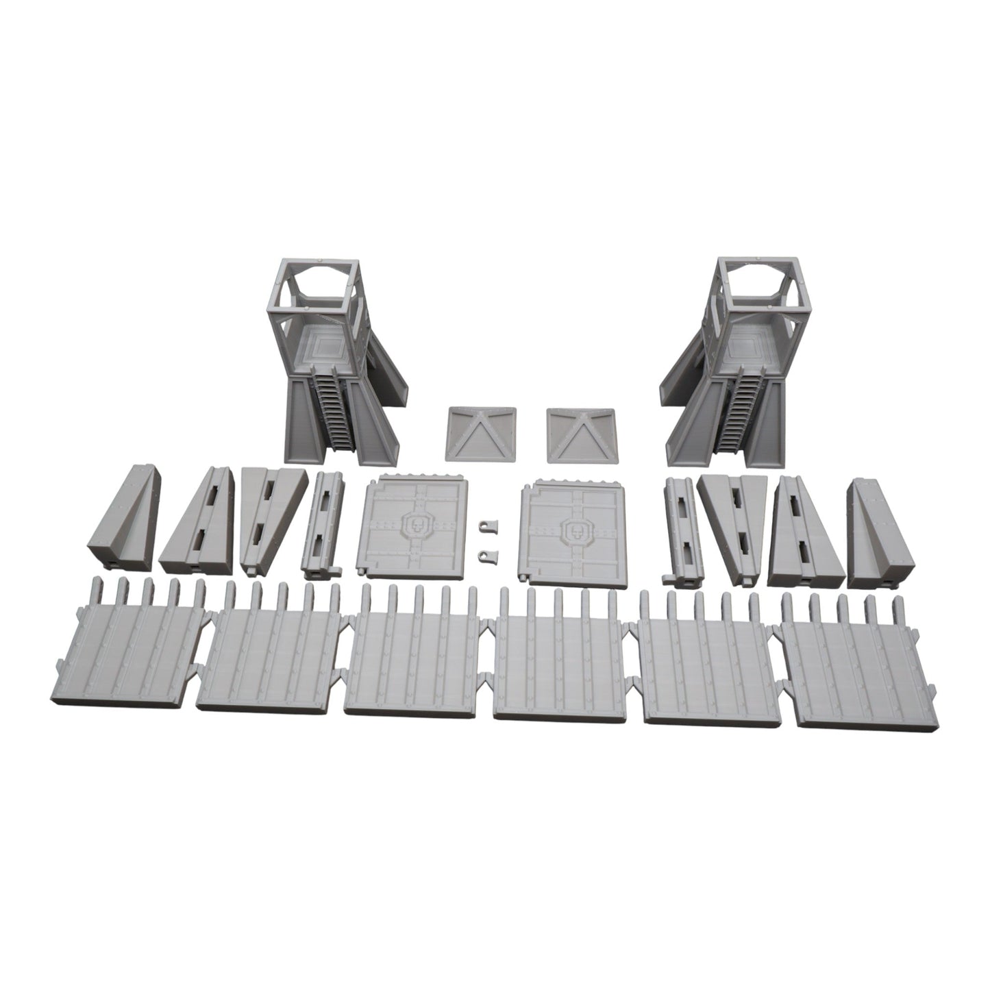 Command Station Watch Tower + Walls - 28mm Wargaming Scatter Terrain Scenery