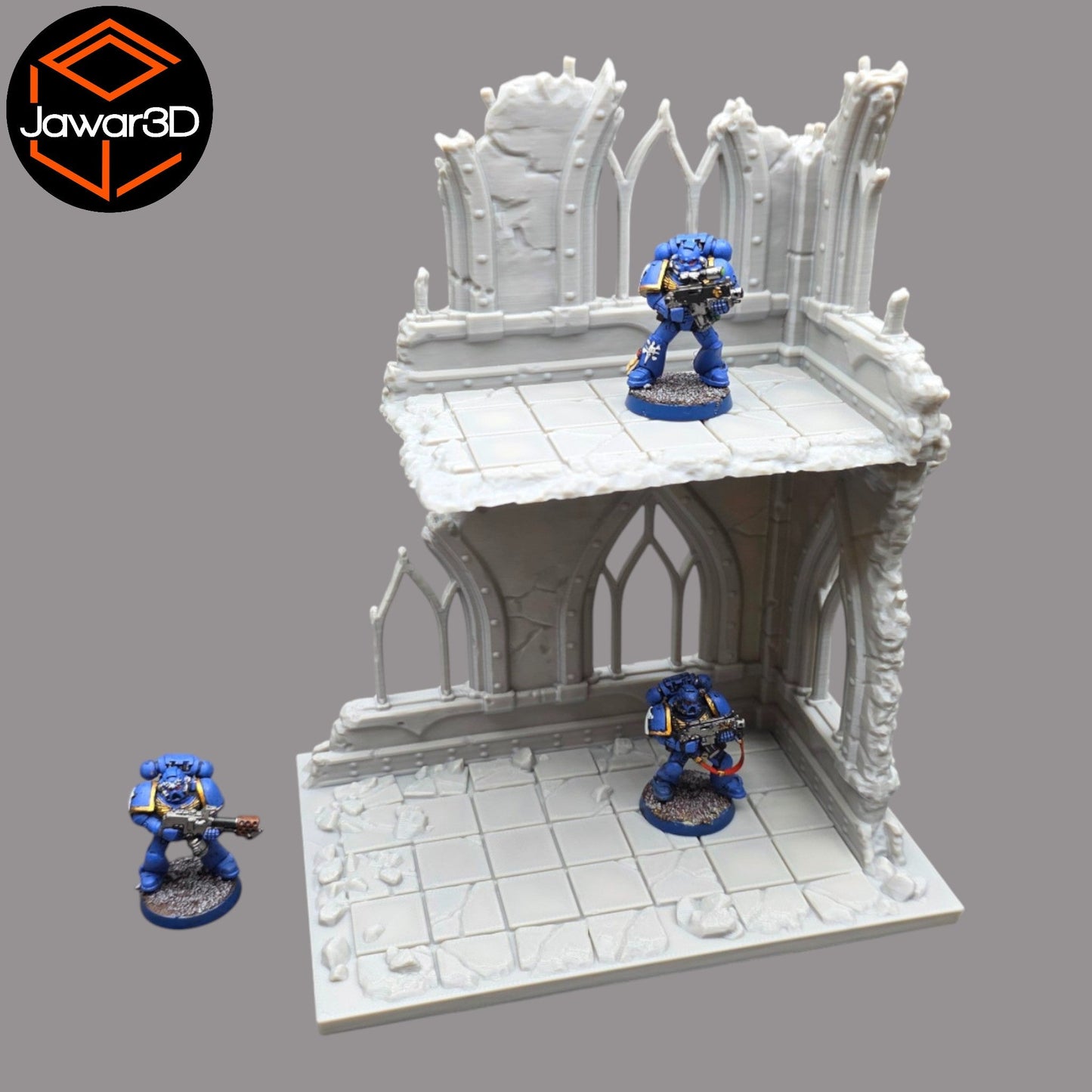 Ruined Empire 2 Floors #1 - 28mm Wargaming Scatter Terrain Scenery Miniature - 3D Printed Terrain and Scenery - Geek Gaming Scenics - Jawar3d