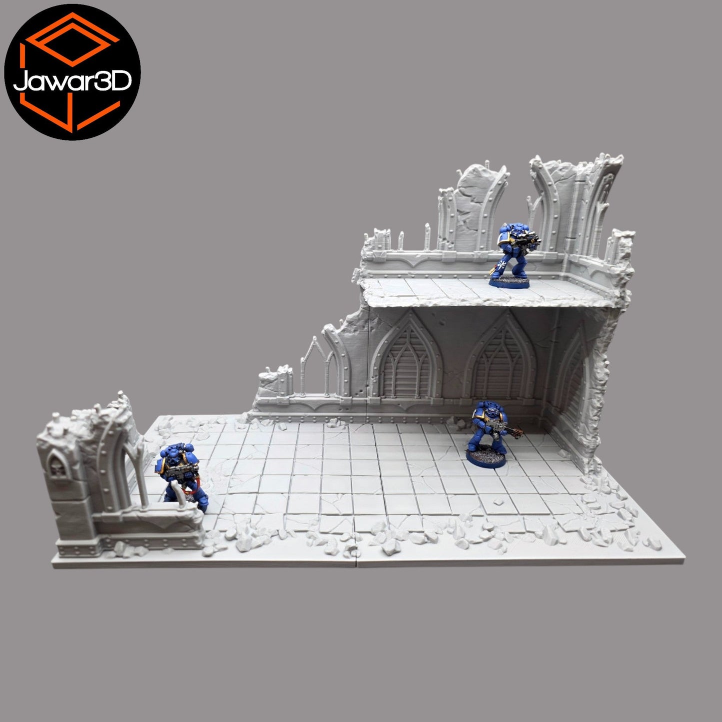 Ruined Empire 2 Floors #17 - 28mm Wargaming Scatter Terrain Scenery Miniature - 3D Printed Terrain and Scenery - Geek Gaming Scenics - Jawar3d