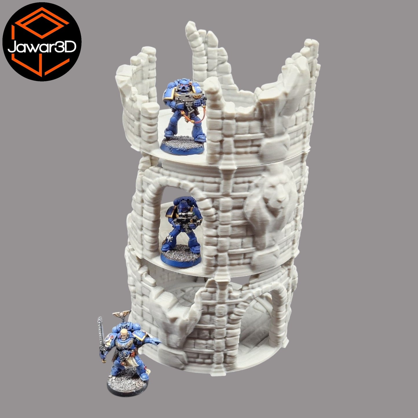 Circle Tower Ruin - 28mm Wargaming Scatter Terrain Scenery Tabletop Miniature - 3D Printed Terrain and Scenery - Geek Gaming Scenics - Jawar3d