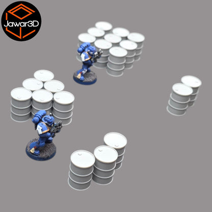 Oil Barrels x20 - 28mm Wargaming Scatter Terrain Scenery Tabletop Miniature