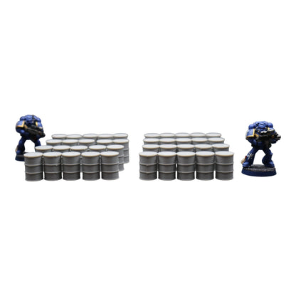Oil Barrels x40 - 28mm Wargaming Scatter Terrain Scenery Tabletop Miniature