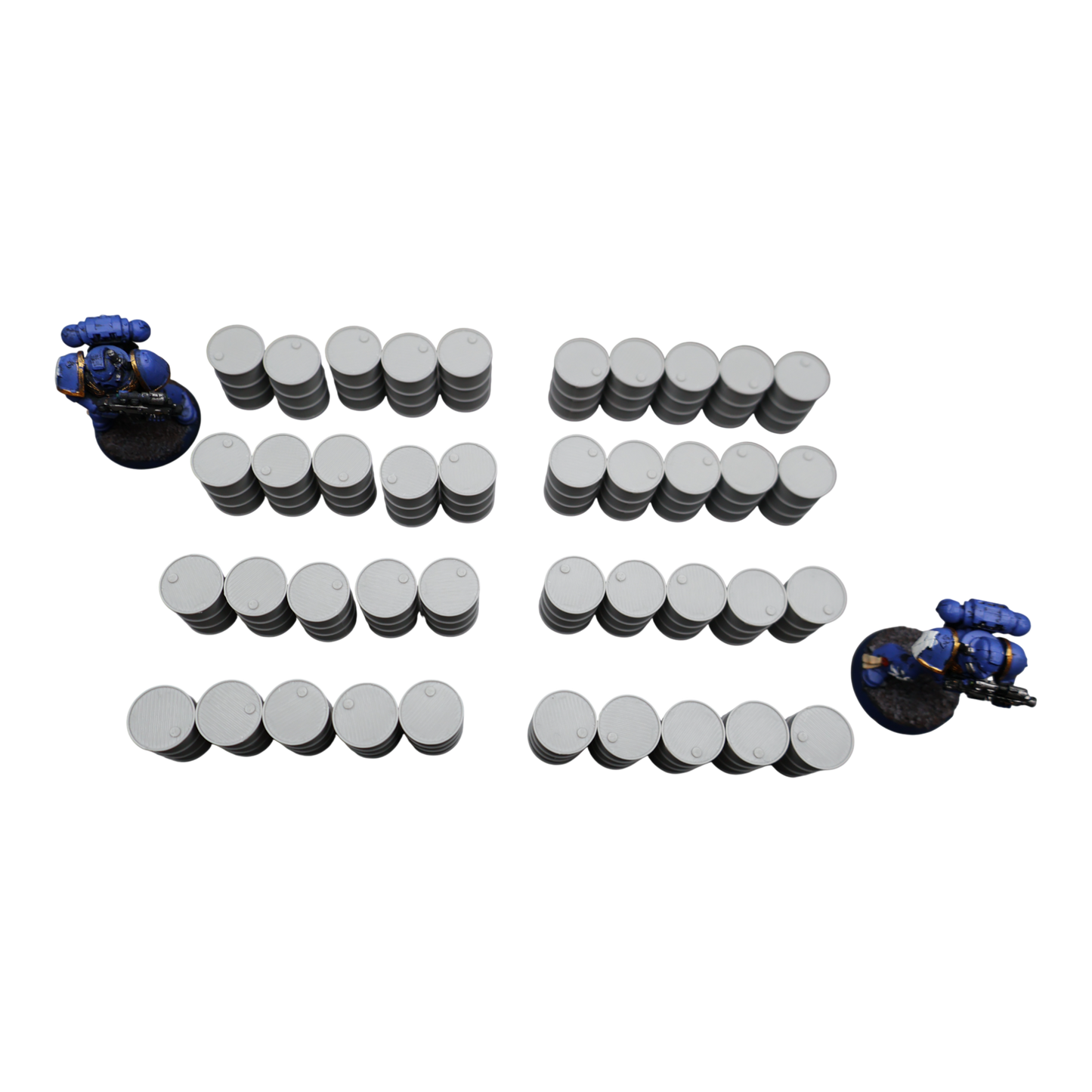 Oil Barrels x40 - 28mm Wargaming Scatter Terrain Scenery Tabletop Miniature