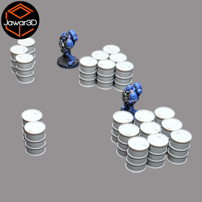 Oil Barrels x20 - 28mm Wargaming Scatter Terrain Scenery Tabletop Miniature