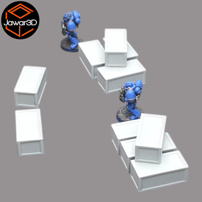 Crates x10 - 28mm Wargaming Scatter Terrain Scenery Tabletop Miniature