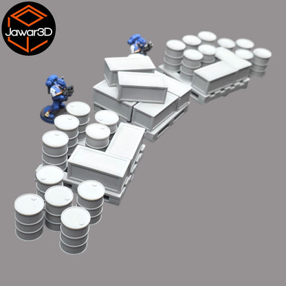 Pallet, Crates and Barrels - 28mm Wargaming Scatter Terrain Scenery Tabletop