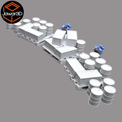 Pallet, Crates and Barrels - 28mm Wargaming Scatter Terrain Scenery Tabletop