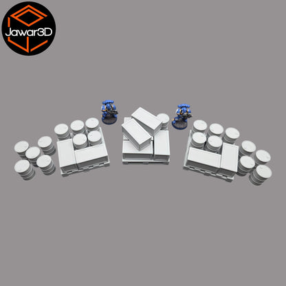 Pallet, Crates and Barrels - 28mm Wargaming Scatter Terrain Scenery Tabletop