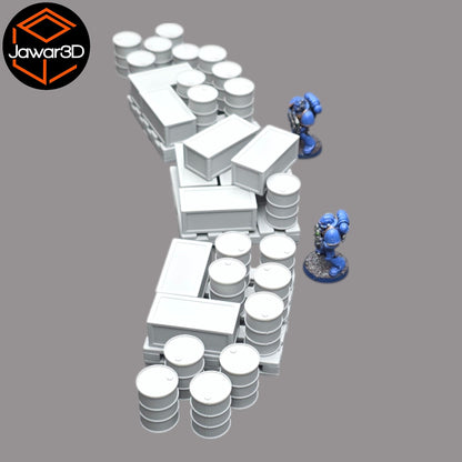 Pallet, Crates and Barrels - 28mm Wargaming Scatter Terrain Scenery Tabletop