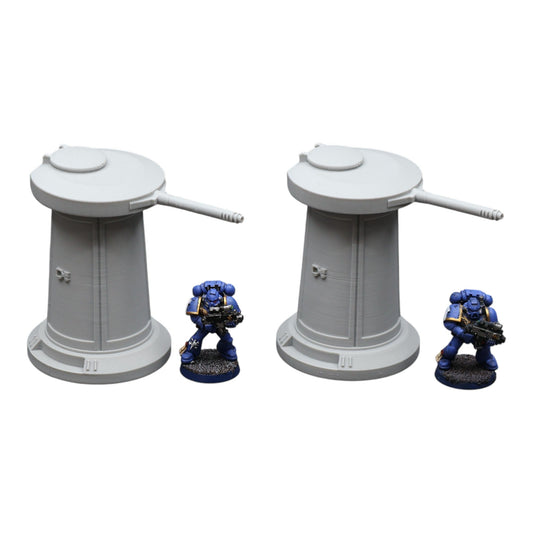 Turret x2- 28mm Wargaming Scatter Terrain Scenery Tabletop Miniature