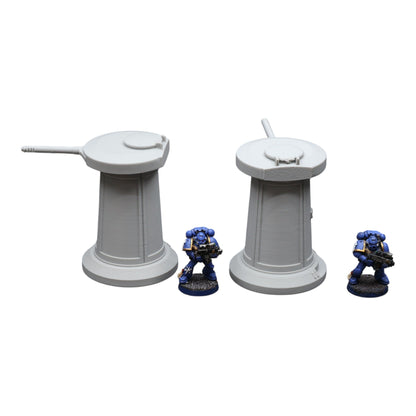 Turret x2- 28mm Wargaming Scatter Terrain Scenery Tabletop Miniature