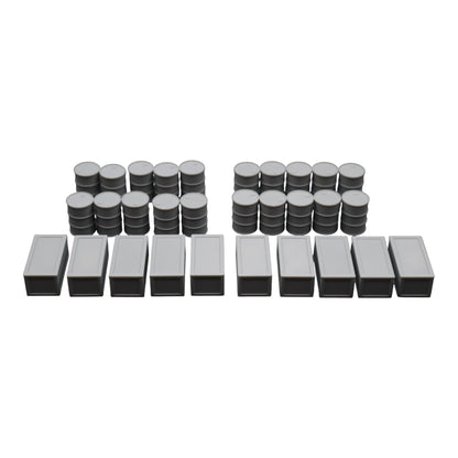 Oil Barrels x20 + Crates x10 - 28mm Wargaming Scatter Terrain Scenery Tabletop