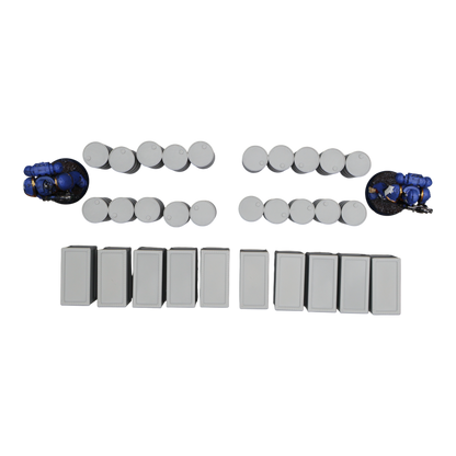 Oil Barrels x20 + Crates x10 - 28mm Wargaming Scatter Terrain Scenery Tabletop