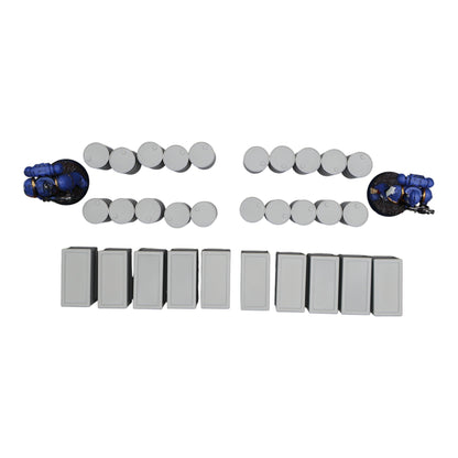 Oil Barrels x20 + Crates x10 - 28mm Wargaming Scatter Terrain Scenery Tabletop