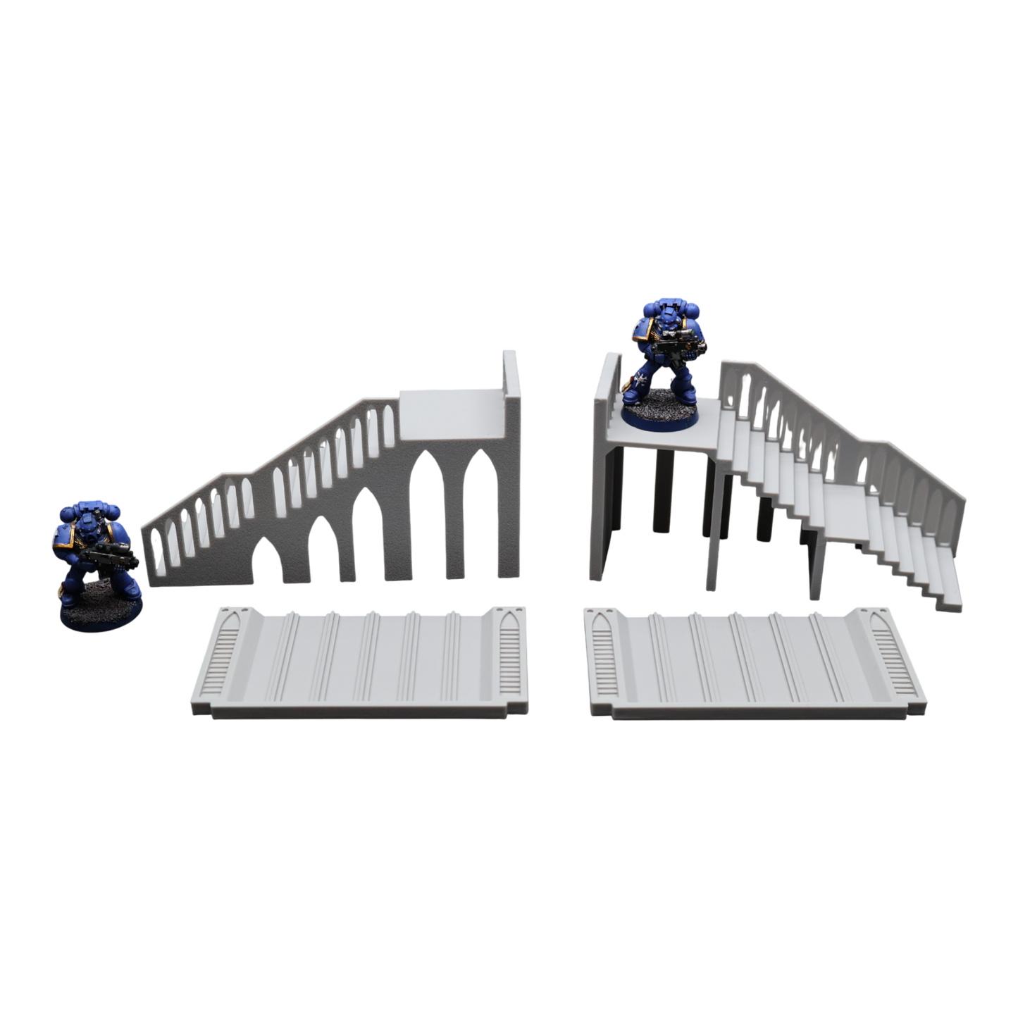 Base Stairs and Covers x2 - 28mm Wargaming Scatter Terrain Scenery Tabletop Miniature