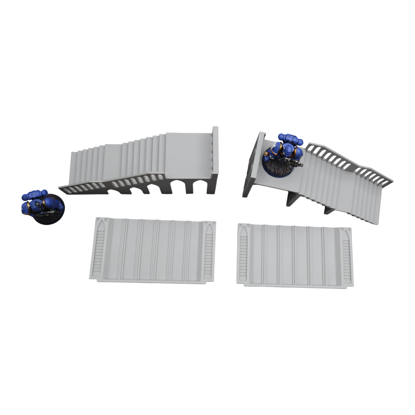 Base Stairs and Covers x2 - 28mm Wargaming Scatter Terrain Scenery Tabletop Miniature