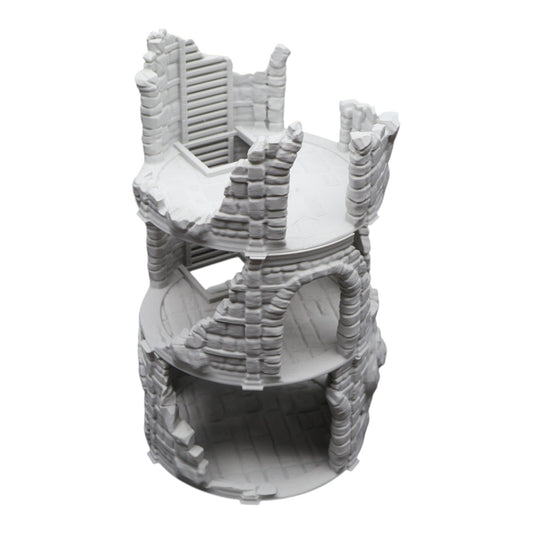 Circle Tower Ruined - 28mm Wargaming Scatter Terrain Scenery Tabletop Miniature