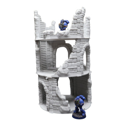 Circle Tower Ruined - 28mm Wargaming Scatter Terrain Scenery Tabletop Miniature