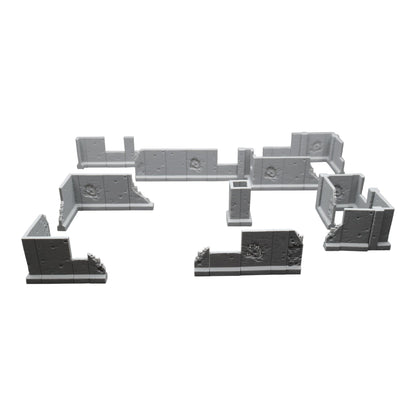 Blasted Walls Set - 28mm Wargaming Scatter Terrain Scenery Tabletop Miniature