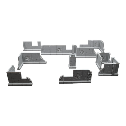 Blasted Walls Set - 28mm Wargaming Scatter Terrain Scenery Tabletop Miniature