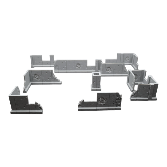 Blasted Walls Set - 28mm Wargaming Scatter Terrain Scenery Tabletop Miniature