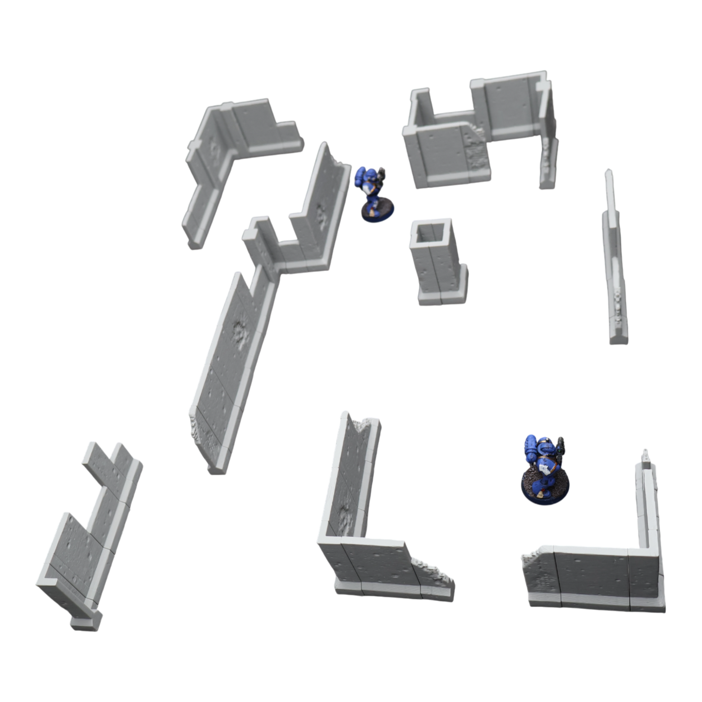 Blasted Walls Set - 28mm Wargaming Scatter Terrain Scenery Tabletop Miniature