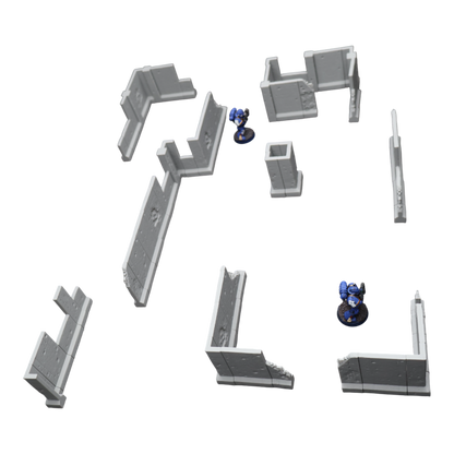 Blasted Walls Set - 28mm Wargaming Scatter Terrain Scenery Tabletop Miniature