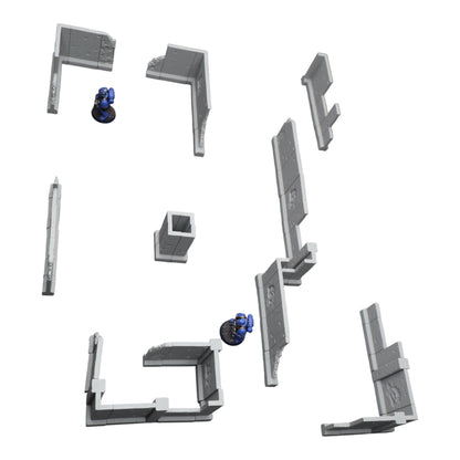 Blasted Walls Set - 28mm Wargaming Scatter Terrain Scenery Tabletop Miniature
