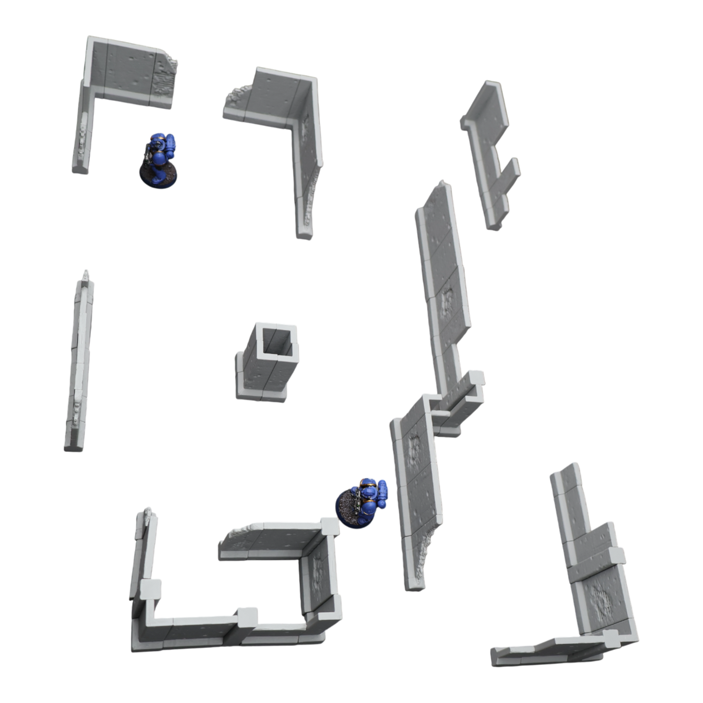 Blasted Walls Set - 28mm Wargaming Scatter Terrain Scenery Tabletop Miniature