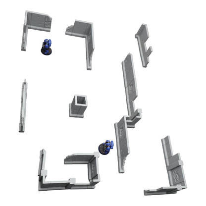Blasted Walls Set - 28mm Wargaming Scatter Terrain Scenery Tabletop Miniature