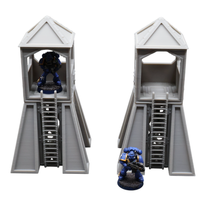 Command Station Watch Tower x2 - 28mm Wargaming Scatter Terrain Scenery Tabletop
