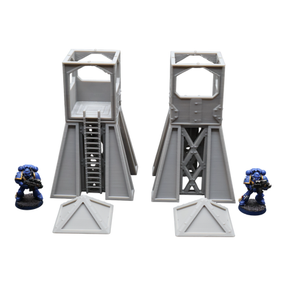 Command Station Watch Tower x2 - 28mm Wargaming Scatter Terrain Scenery Tabletop