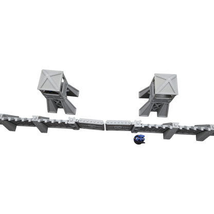 Command Station Watch Tower + Walls - 28mm Wargaming Scatter Terrain Scenery