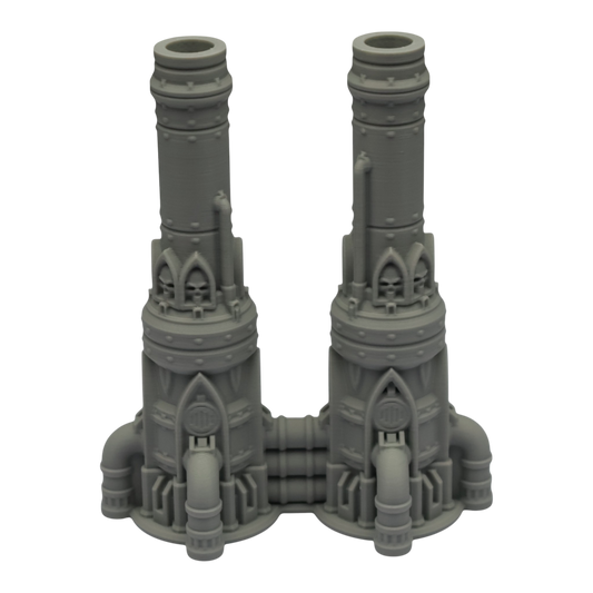 Dual Smokestack - 28mm Wargaming Scatter Terrain Scenery Tabletop Grimdark