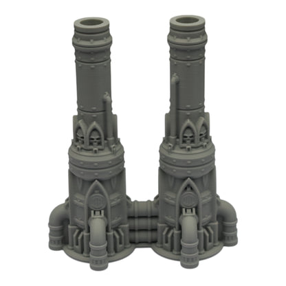 Dual Smokestack - 28mm Wargaming Scatter Terrain Scenery Tabletop Grimdark