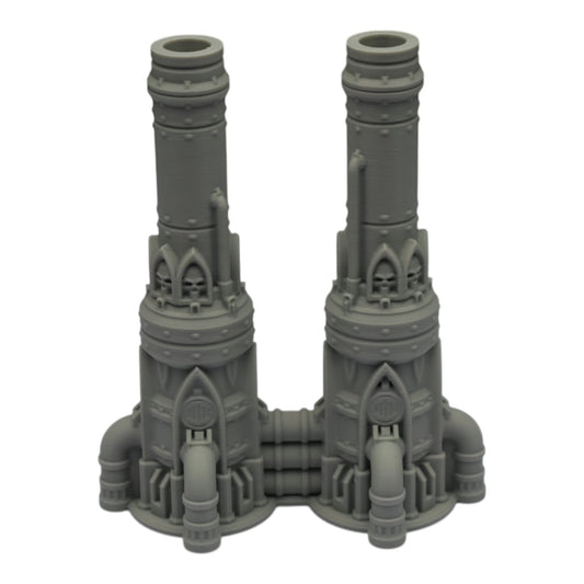 Dual Smokestack - 28mm Wargaming Scatter Terrain Scenery Tabletop Grimdark