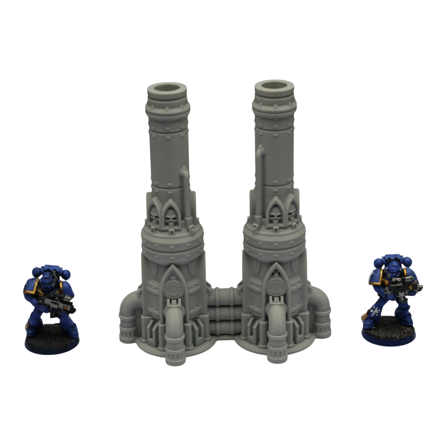 Dual Smokestack - 28mm Wargaming Scatter Terrain Scenery Tabletop Grimdark