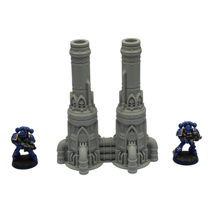 Dual Smokestack - 28mm Wargaming Scatter Terrain Scenery Tabletop Grimdark