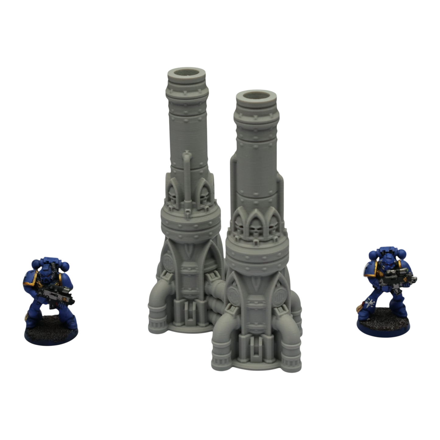 Dual Smokestack - 28mm Wargaming Scatter Terrain Scenery Tabletop Grimdark
