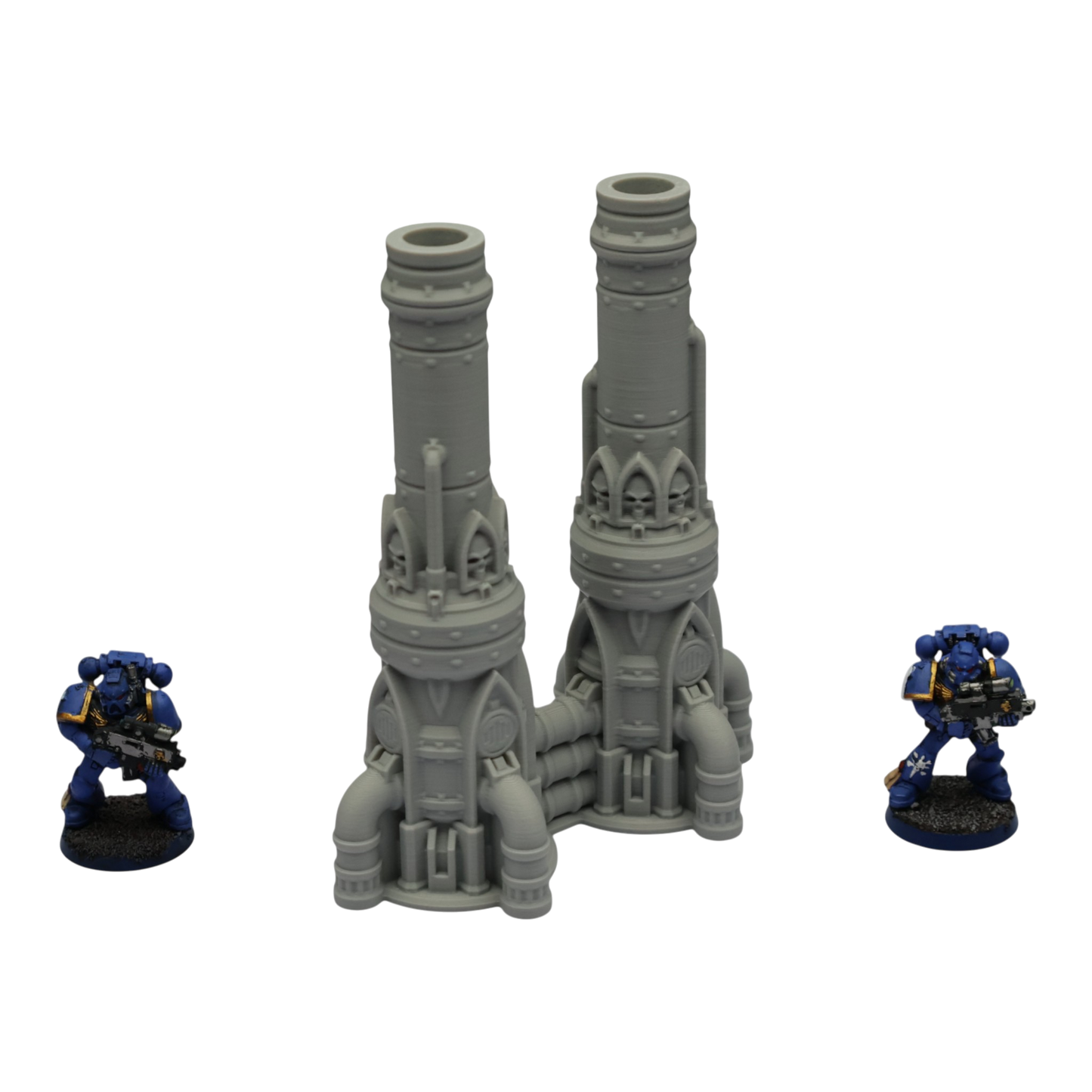 Dual Smokestack - 28mm Wargaming Scatter Terrain Scenery Tabletop Grimdark