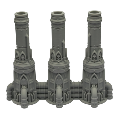 Triple Smokestack - 28mm Wargaming Scatter Terrain Scenery Tabletop Grimdark