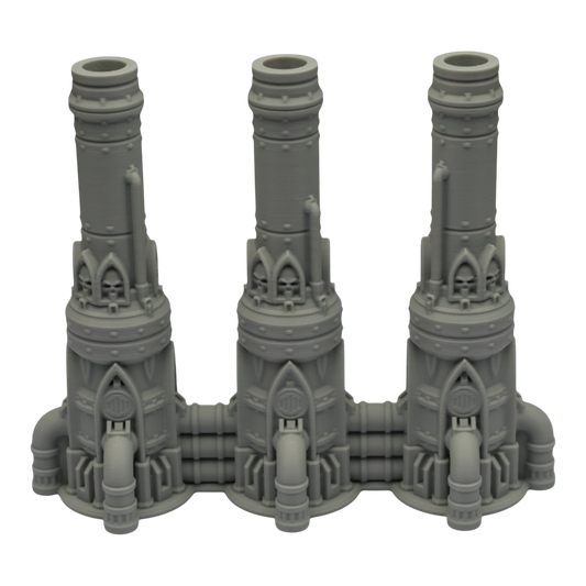 Triple Smokestack - 28mm Wargaming Scatter Terrain Scenery Tabletop Grimdark