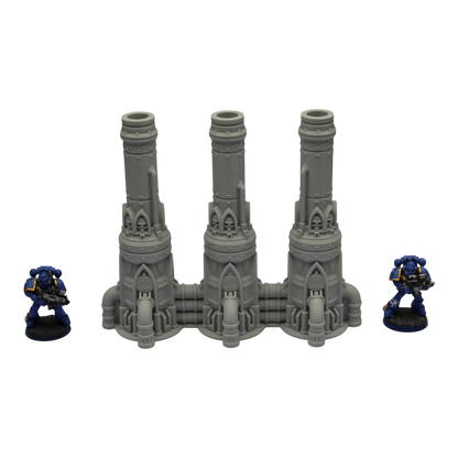 Triple Smokestack - 28mm Wargaming Scatter Terrain Scenery Tabletop Grimdark