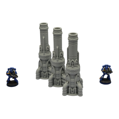 Triple Smokestack - 28mm Wargaming Scatter Terrain Scenery Tabletop Grimdark