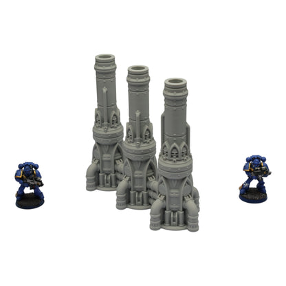 Triple Smokestack - 28mm Wargaming Scatter Terrain Scenery Tabletop Grimdark