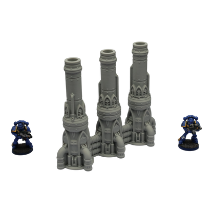 Triple Smokestack - 28mm Wargaming Scatter Terrain Scenery Tabletop Grimdark