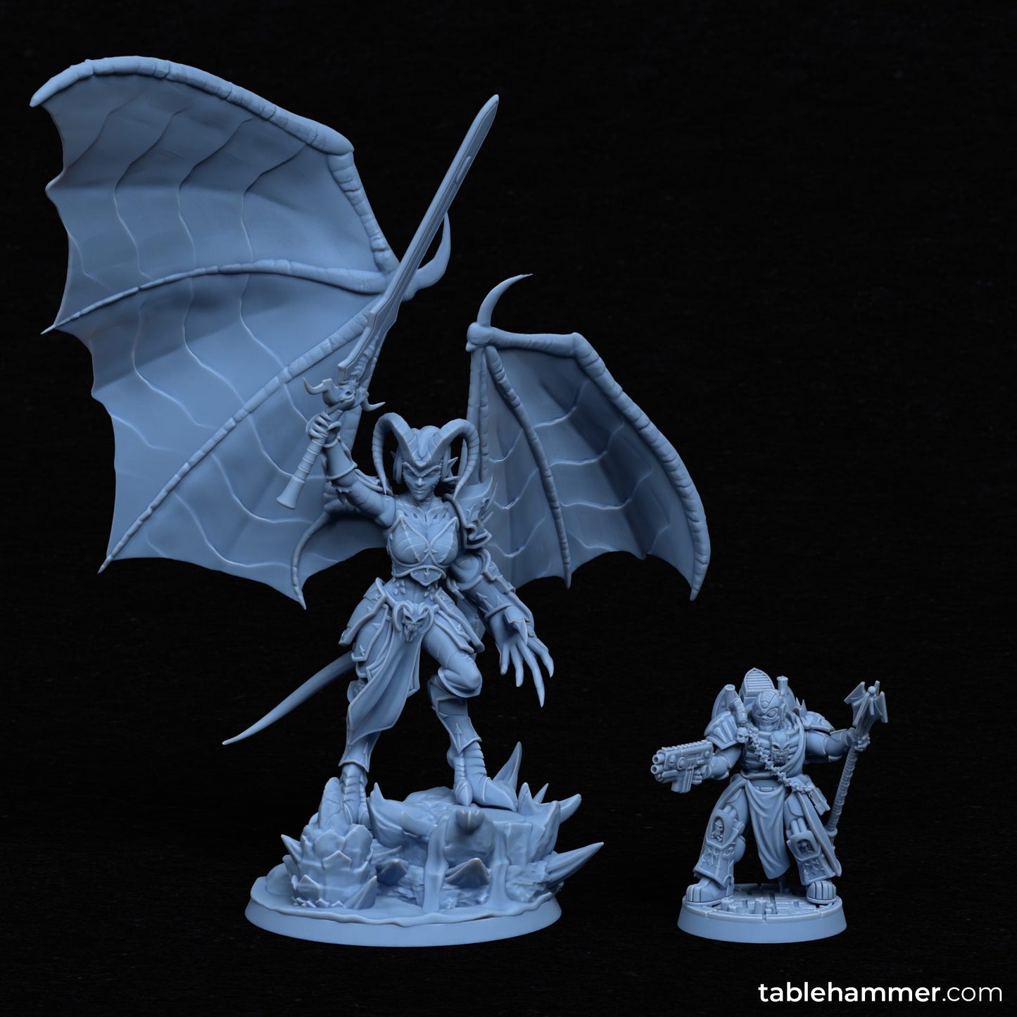Nyssara the Cursed – Demon Queen of Shadows (60mm Base)