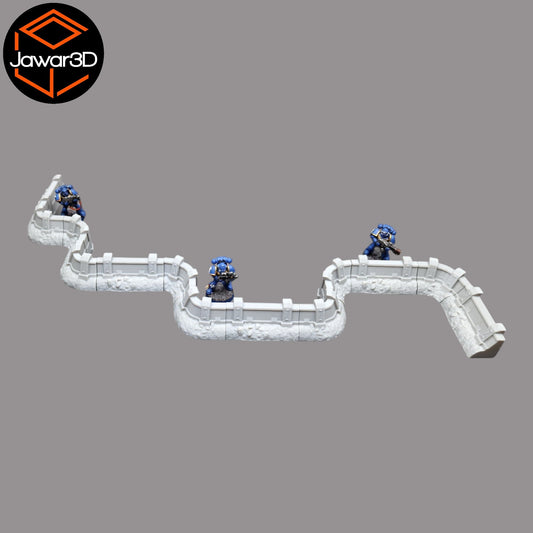Emplacement Walls -28mm Wargaming Scatter Terrain Scenery Tabletop Miniature